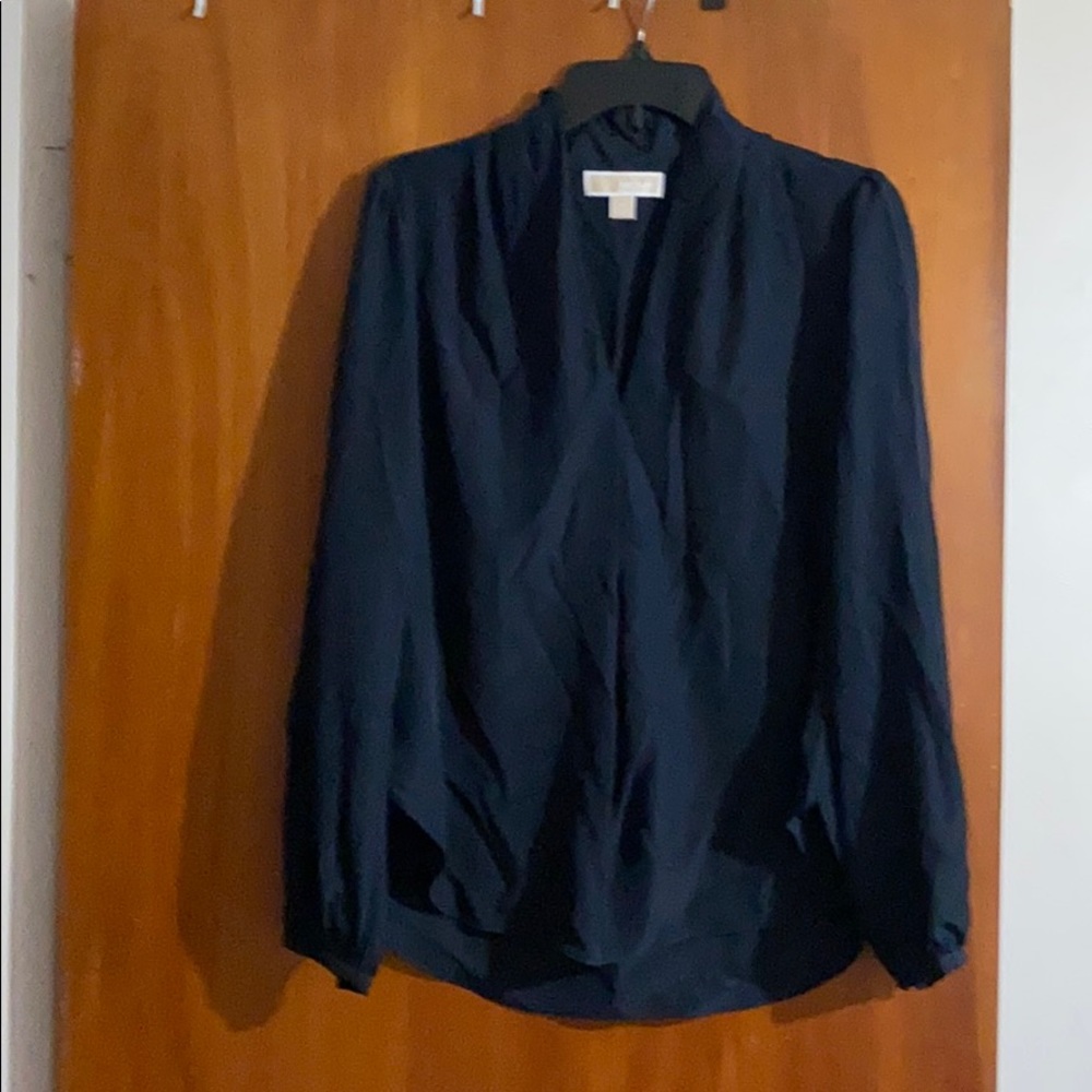 NWOT Michael Kors V Neck Navy Blouse